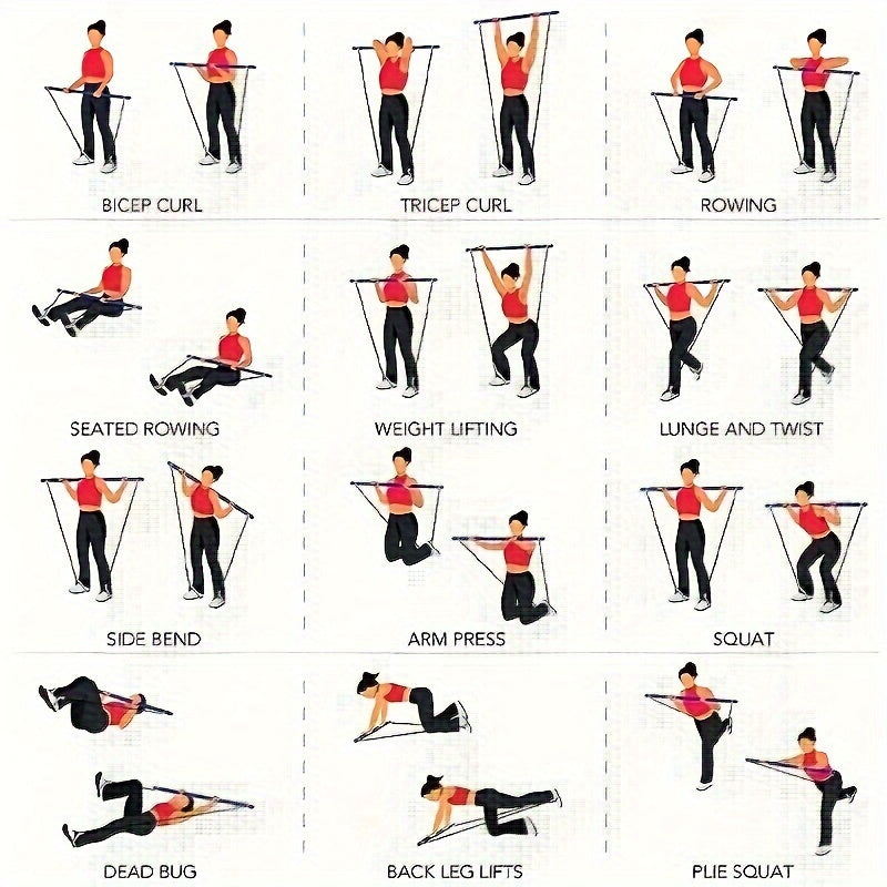 Multifunctional Pilates Bar Kit Suitable for Everyone, Fitness Enthusiasts