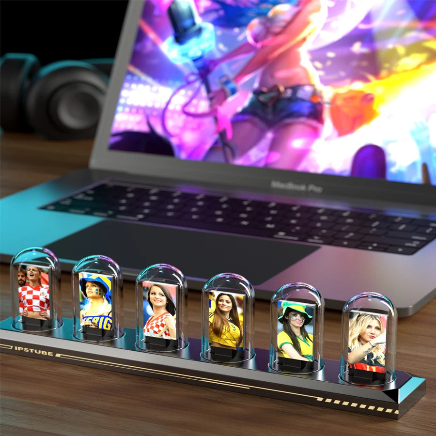 Nixie Tube Clock LED Glows IPS Color Screen